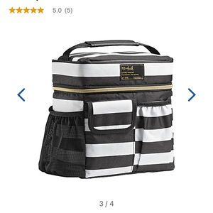 Fit & Fresh Montauk Lunch Tote, 9-3/4"H x 9-3/4"W x 6-13/16"D, Black/White